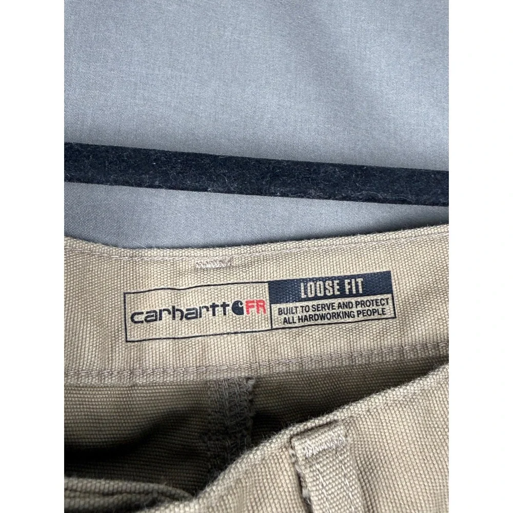 Carhartt FR Flame Resistant Pants Mens 36x36Tan Loose Fit Canvas Work Trousers